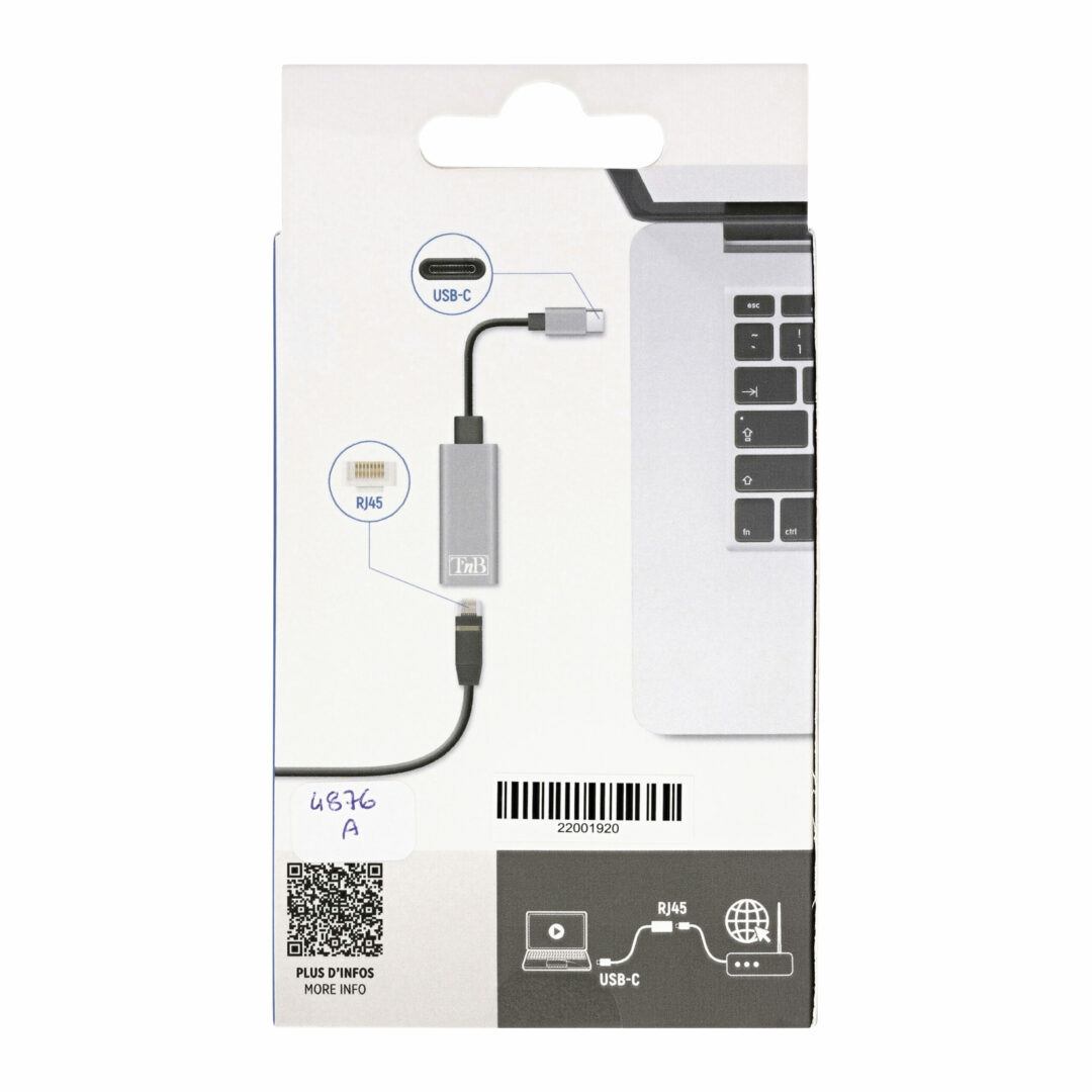 T'NB Adaptateur USB-C vers RJ45_GRIS