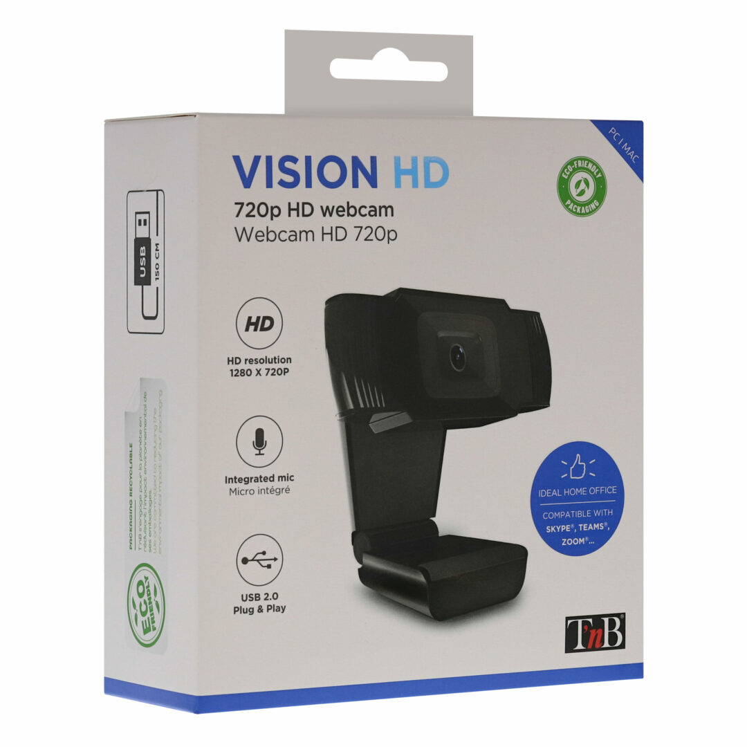 T'NB Webcam FILAIRE USB 2.0 HD 720P_NOIR