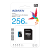 ADATA Carte Mémoire CLASS 10 (256GB SDXC)_NOIR Avec ADAPTATEUR