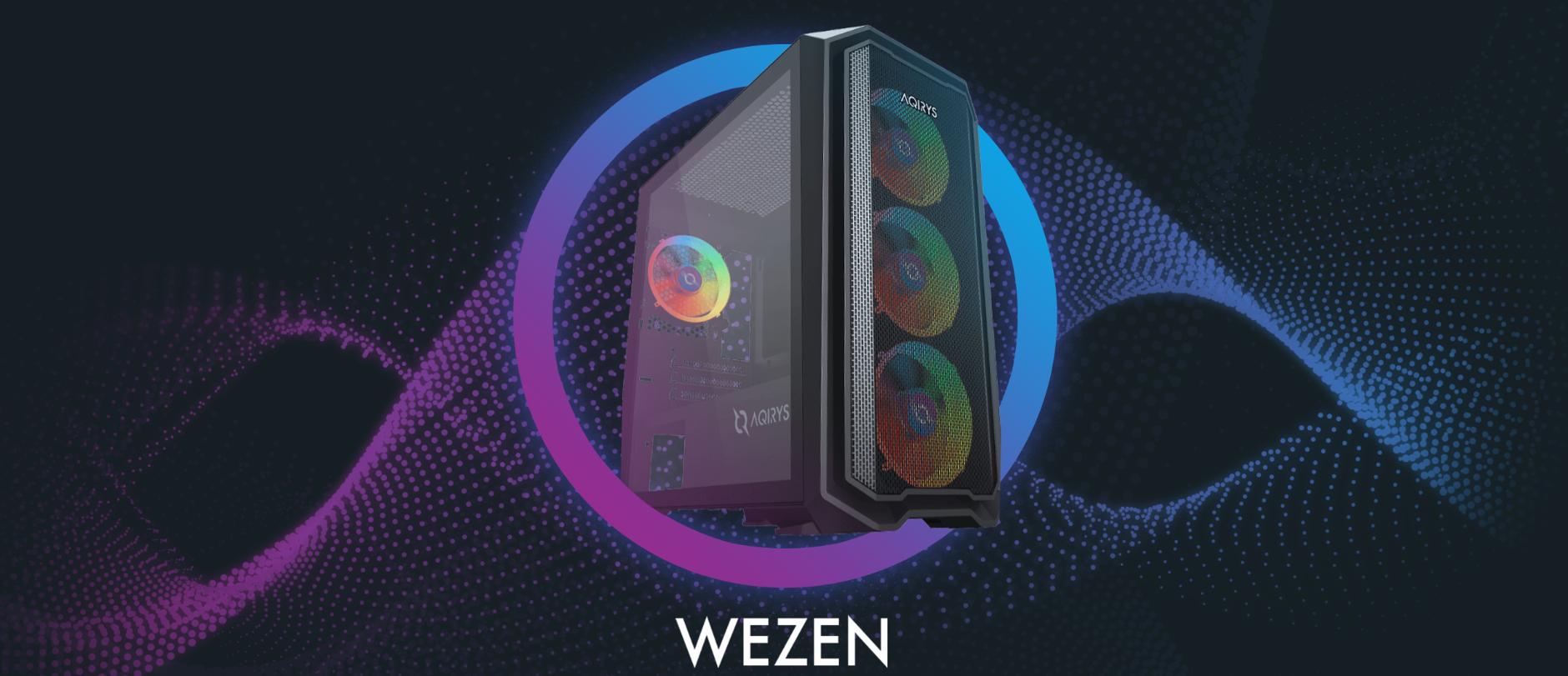 AQIRYS Boitier GAMER WEZEN Moyen-Tour-MATX 4 Fans ARGB_NOIR