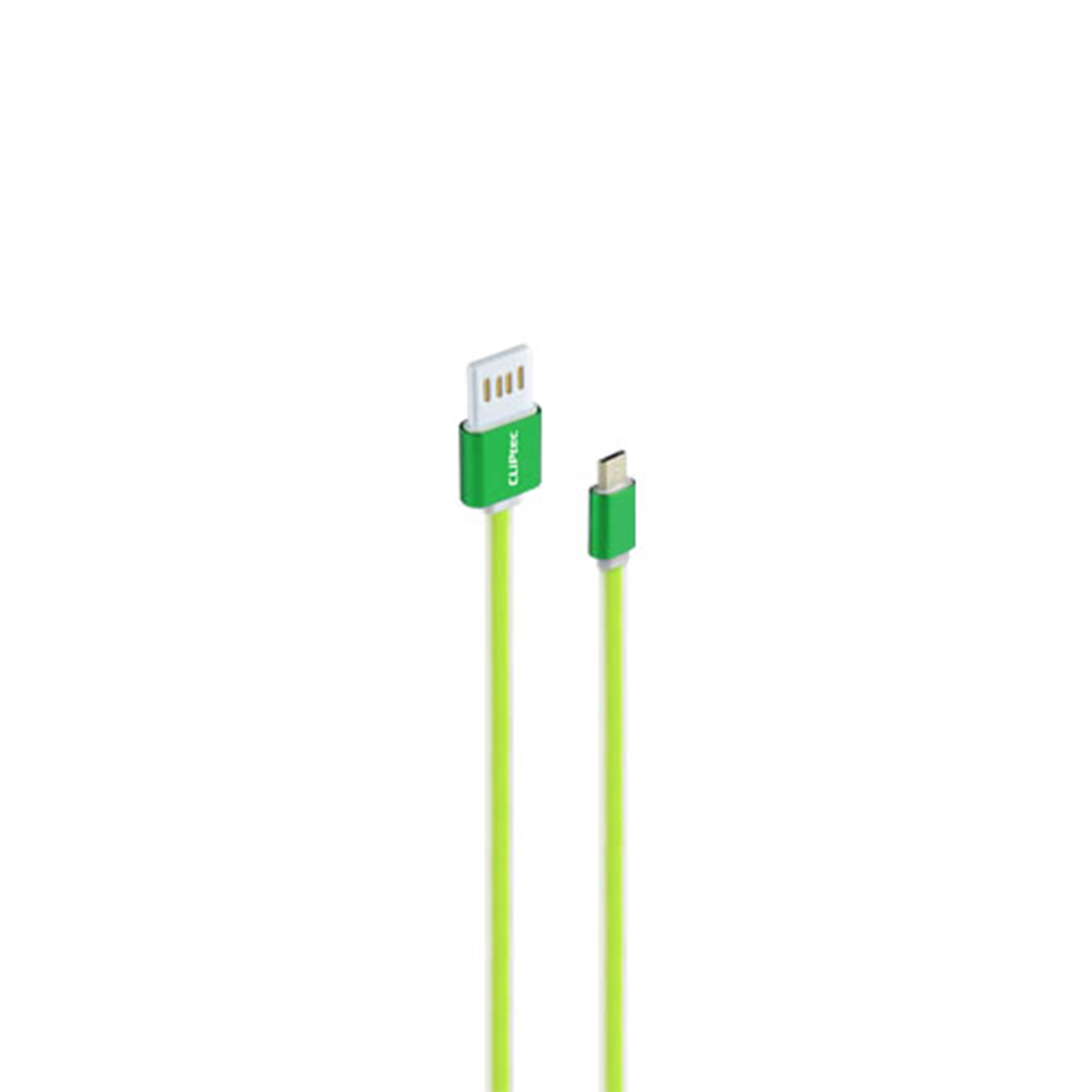 Câble PLAT CLIPtec OCC130 MICRO USB 2.0 Réversible_VERT
