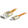 Câble PLAT CLIPtec OCC132 MICRO USB 2.0 Réversible Double_ORANGÉ