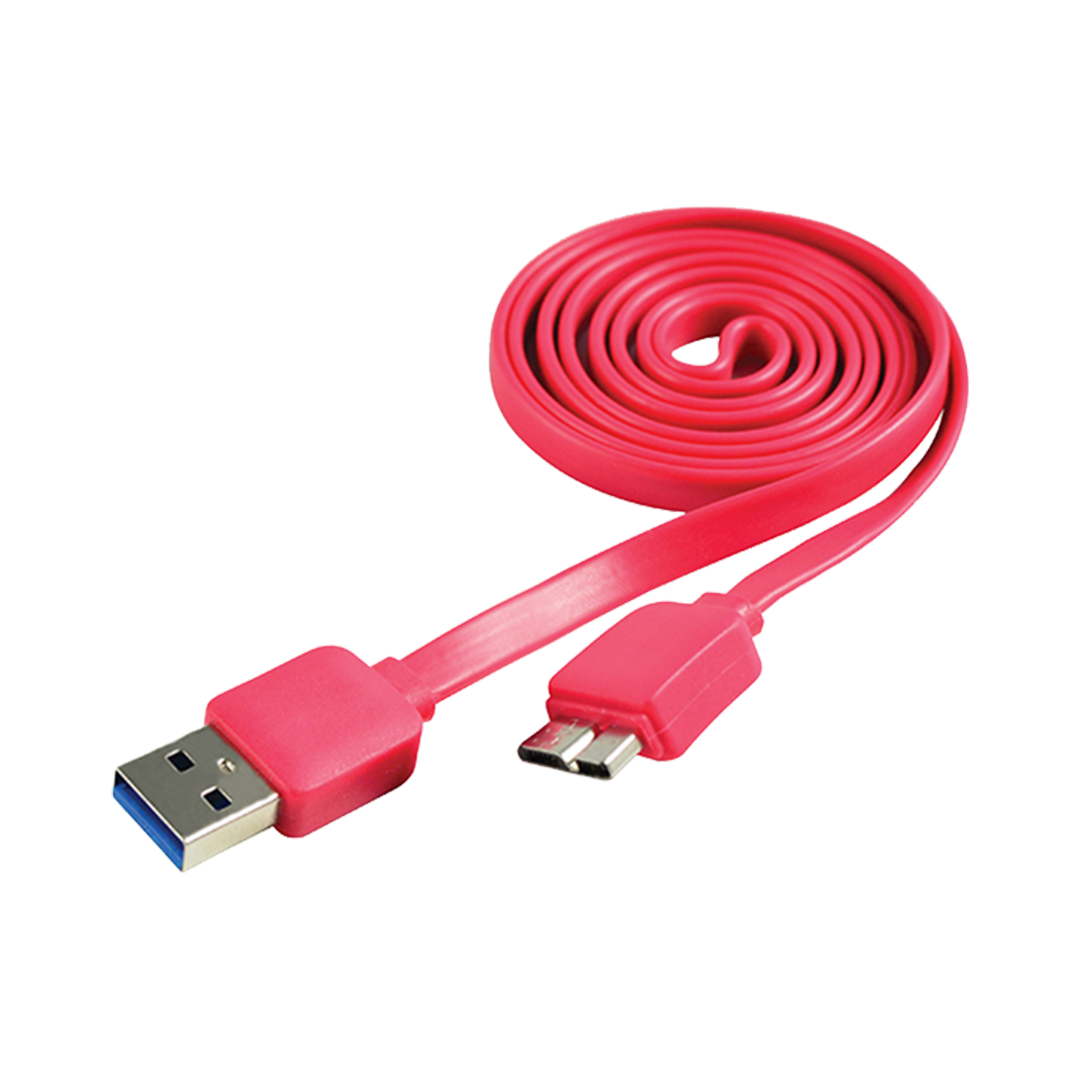 Câble PLAT MINCE CLIPtec PERFORM OCC123 MICRO USB 3.0_ROUGE