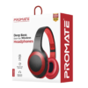 Casque Sans Fil PROMATE La Boca Supra-Auriculaires Deep Bass_ROUGE