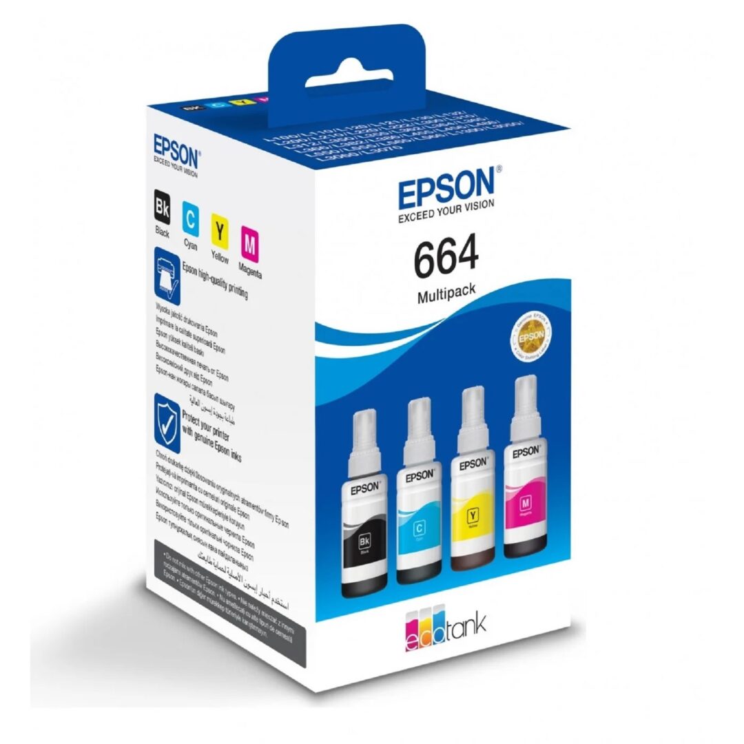 EPSON PACK Bouteilles d'Encre ORIGINAL ECOTANK 664_4 COULEURS