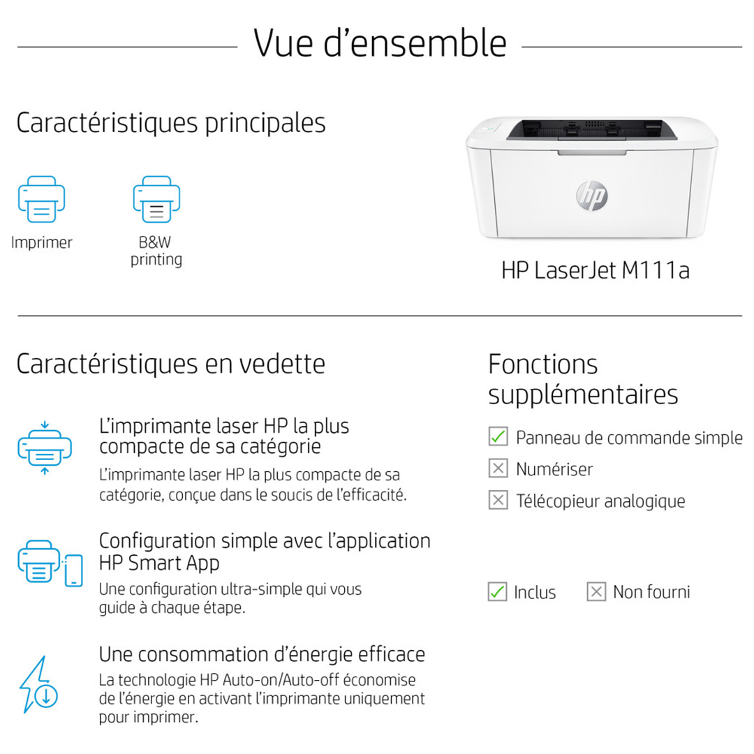 HP Imprimante Monofonction LASERJET PRO PM111A Monochrome_BLANC