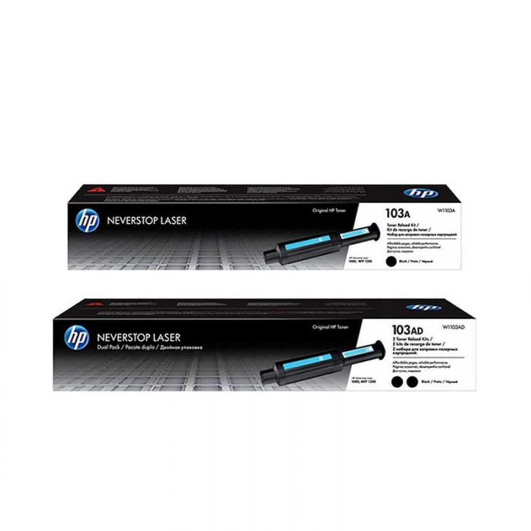 HP Pack de 2 Toners ORIGINAL NEVERSTOP 103A NOIR