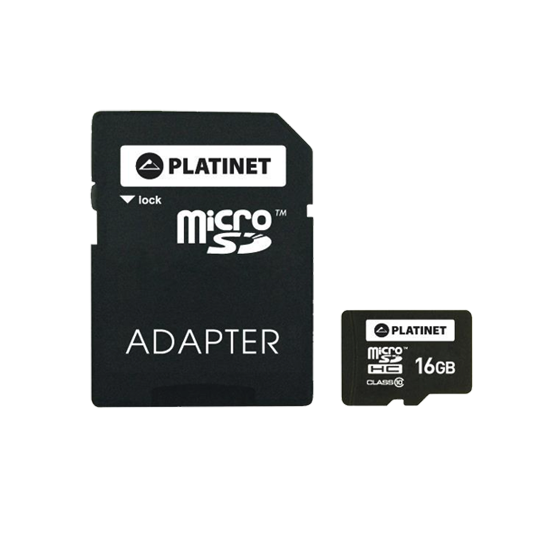 MicroSDHC + ADAPTER PLATINET 16GB CLASS 10