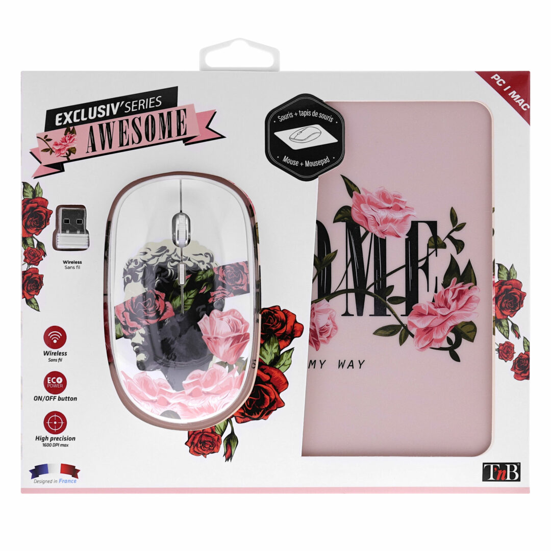 T'NB Bundle Tapis & Souris sans fil AWESOME EXCLUSIV_ROSE