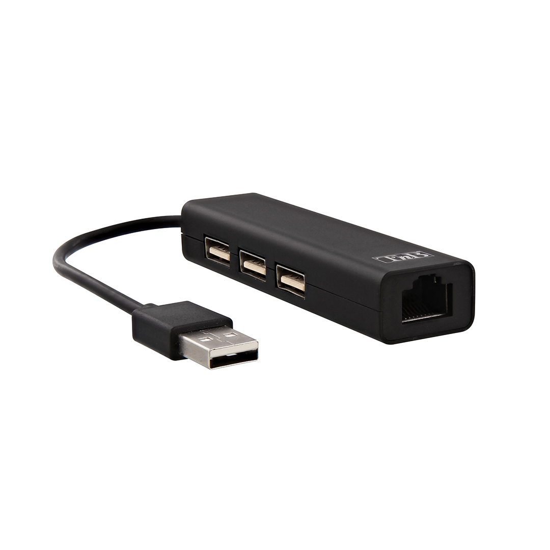 T'NB Hub USB-A vers 3x USB-A & RJ45_NOIR