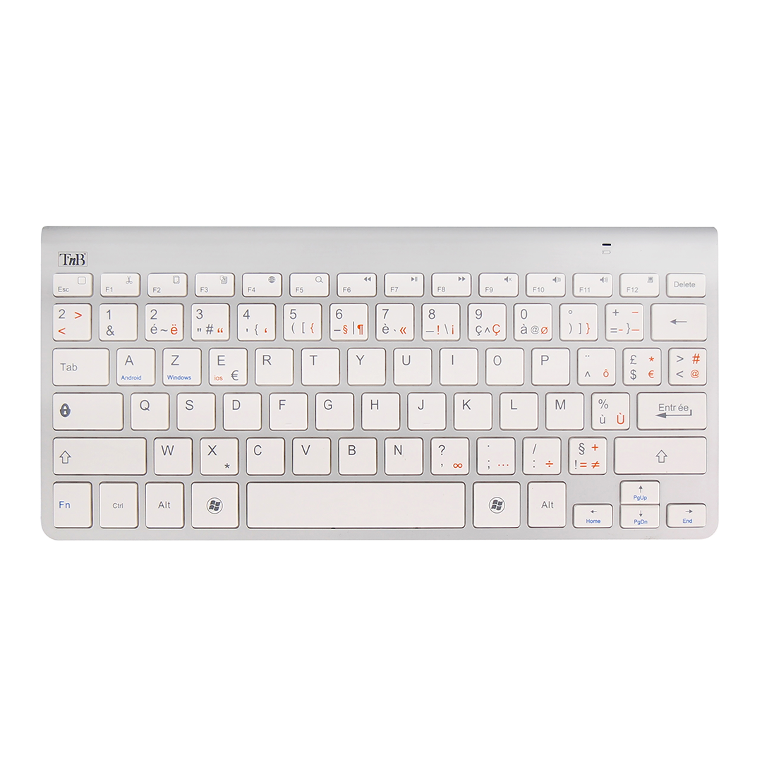 Clavier T'nB BLUETOOTH 3.0 UNIVERSEL_SILVER & BLANC