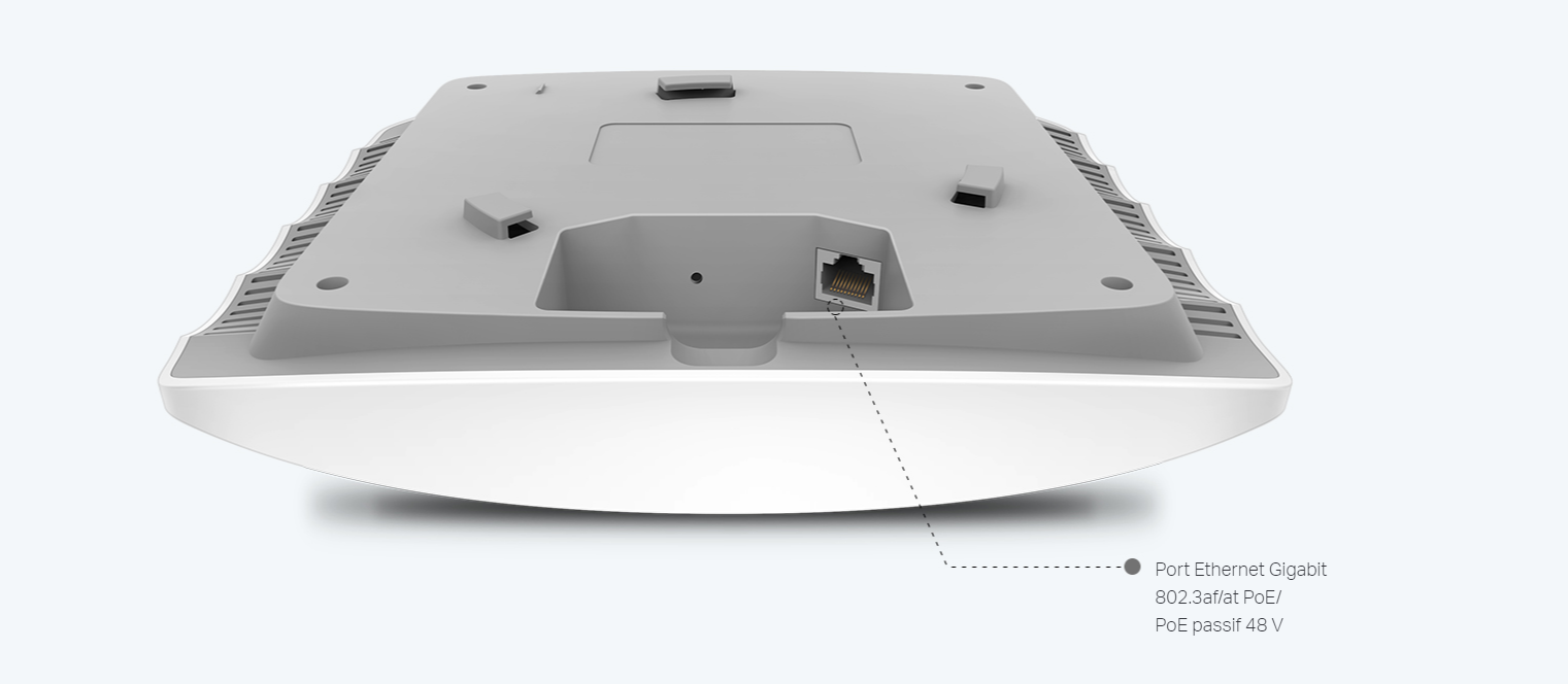 Points d'Accès TP-LINK EAP225 V1 WiFi MESH BI-BANDE AC1350 POE GB Plafonnier_BLANC