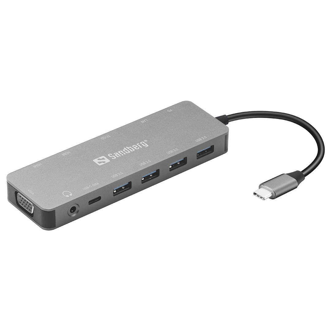 Dock SANDBERG USB-C 13-in-1 Travel_ALUMINIUM