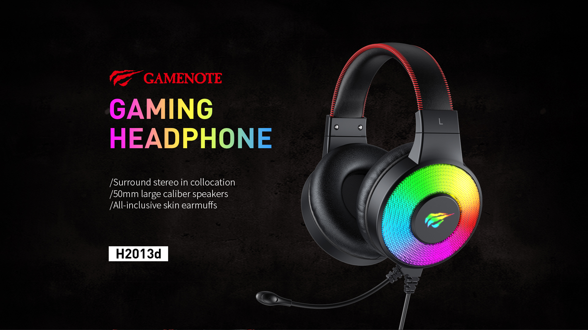 Micro Casque HAVIT H2013D GAMER SURROUND 3D-RGB_NOIR