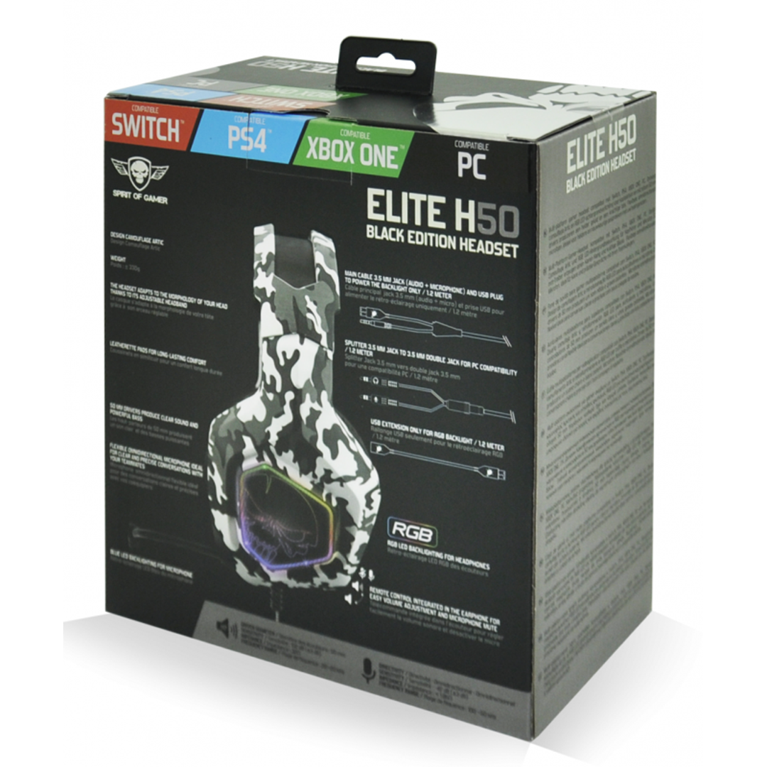 Micro Casque SPIRIT OF GAMER ELITE-H50 ARTIC EDITION GAMER_MILITAIRE