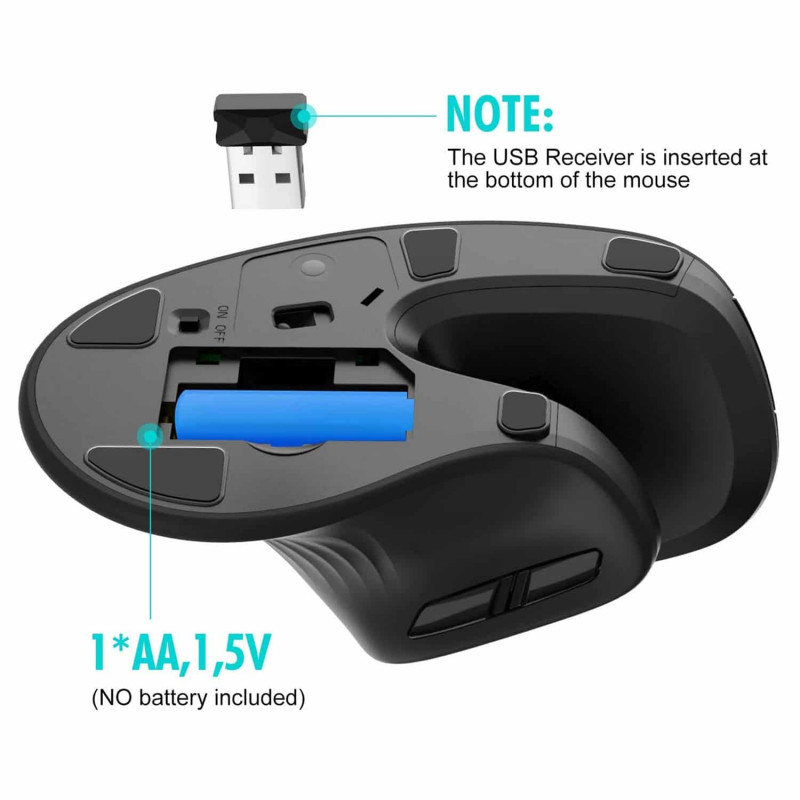 Souris Sans Fil HAVIT MS550GT ERGONOMIQUE VERTICALE_NOIR