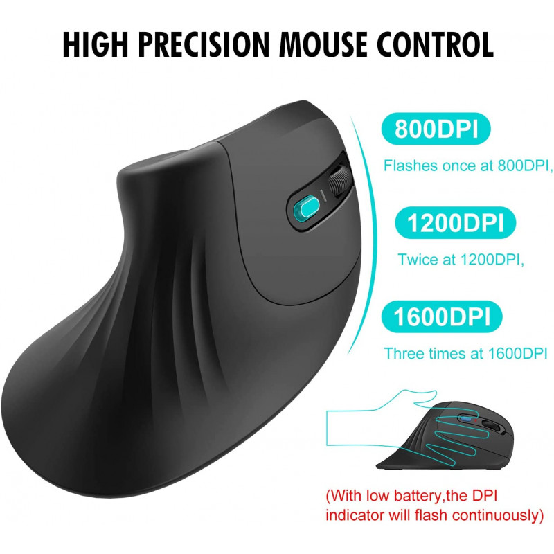 Souris Sans Fil HAVIT MS550GT ERGONOMIQUE VERTICALE_NOIR