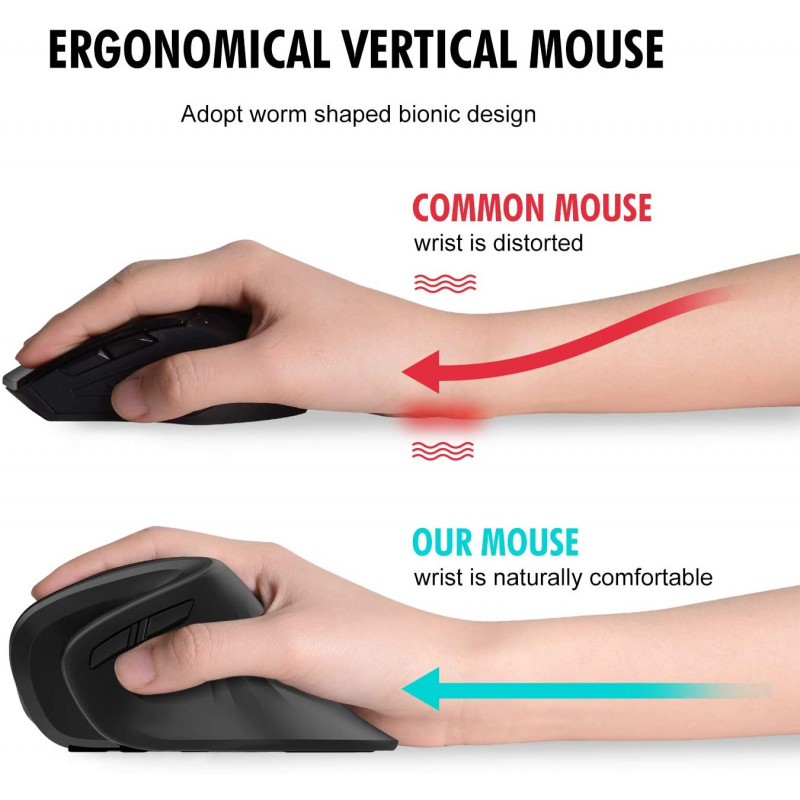 Souris Sans Fil HAVIT MS550GT ERGONOMIQUE VERTICALE_NOIR
