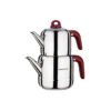 Théière KORKMAZ HERA ROUGE (1.1L/1.9L)_INOX